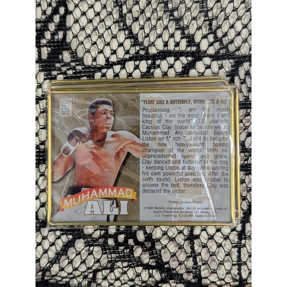 Muhammad Ali Metallic Impressions Embossed Metal Card Set w/ Tin | NIB | 1995 - Picture 12 of 16